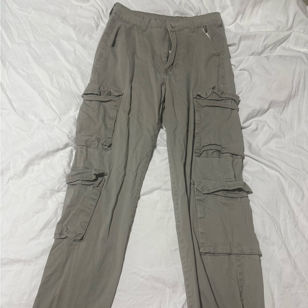 Womens Gray Cargo Pants